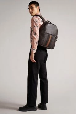 Ted Baker Brn-Choc Esentle Striped Pu Backpack 12 Ted Baker Brn-Choc Esentle Striped Pu Backpack -TED BAKER Sales Store unnamed file 242