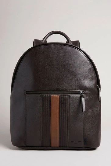 Ted Baker Brn-Choc Esentle Striped Pu Backpack 8 Ted Baker Brn-Choc Esentle Striped Pu Backpack - Image 6
