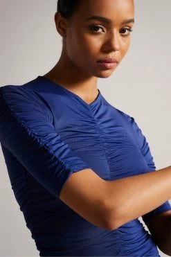 Ted Baker Blue Ruched Front Top -TED BAKER Sales Store unnamed file 2459