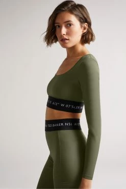 Ted Baker Acamarr Dark Green Long Sleeve Skinny Scoop Neck Top 10 Ted Baker Acamarr Dark Green Long Sleeve Skinny Scoop Neck Top -TED BAKER Sales Store unnamed file 2467