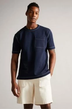 Ted Baker Artizan Navy Blue Short Sleeve Textured T-Shirt 13 Ted Baker Artizan Navy Blue Short Sleeve Textured T-Shirt -TED BAKER Sales Store unnamed file 2489