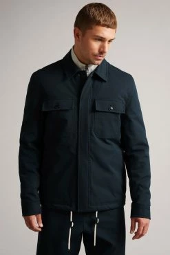 Ted Baker Roster Blue Cavalry Twill Wadded Jacket
