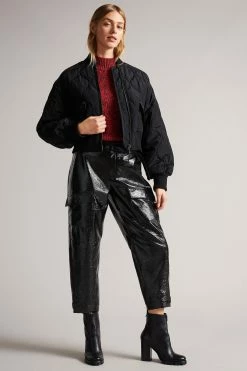 Ted Baker Black Aelexis Onion Quilted Bomber Jacket