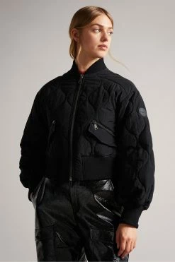 Ted Baker Black Aelexis Onion Quilted Bomber Jacket -TED BAKER Sales Store unnamed file 2524
