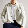 Ted Baker Ecru Bromlee Long Sleeve Heavyweight Jersey Overshirt -TED BAKER Sales Store unnamed file 2563
