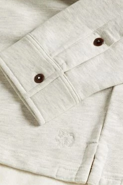 Ted Baker Ecru Bromlee Long Sleeve Heavyweight Jersey Overshirt -TED BAKER Sales Store unnamed file 2567