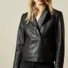 Ted Baker Black Janeal Leather Biker Jacket -TED BAKER Sales Store unnamed file 2575