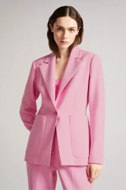 Ted Baker Aleksi Pink Blazer With Notched Lapel