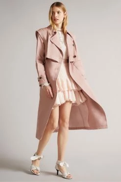 TED BAKER Sales Store 48 Ted Baker Talya Dusky Pink Pu Coated Mac