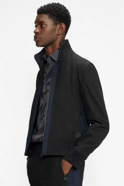 Ted Baker Black Univers Paneled Bomber Jacket