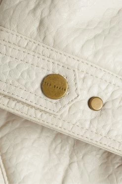 Ted Baker Cream Glorie Cropped Padded Leather Bomber Jacket -TED BAKER Sales Store unnamed file 2645