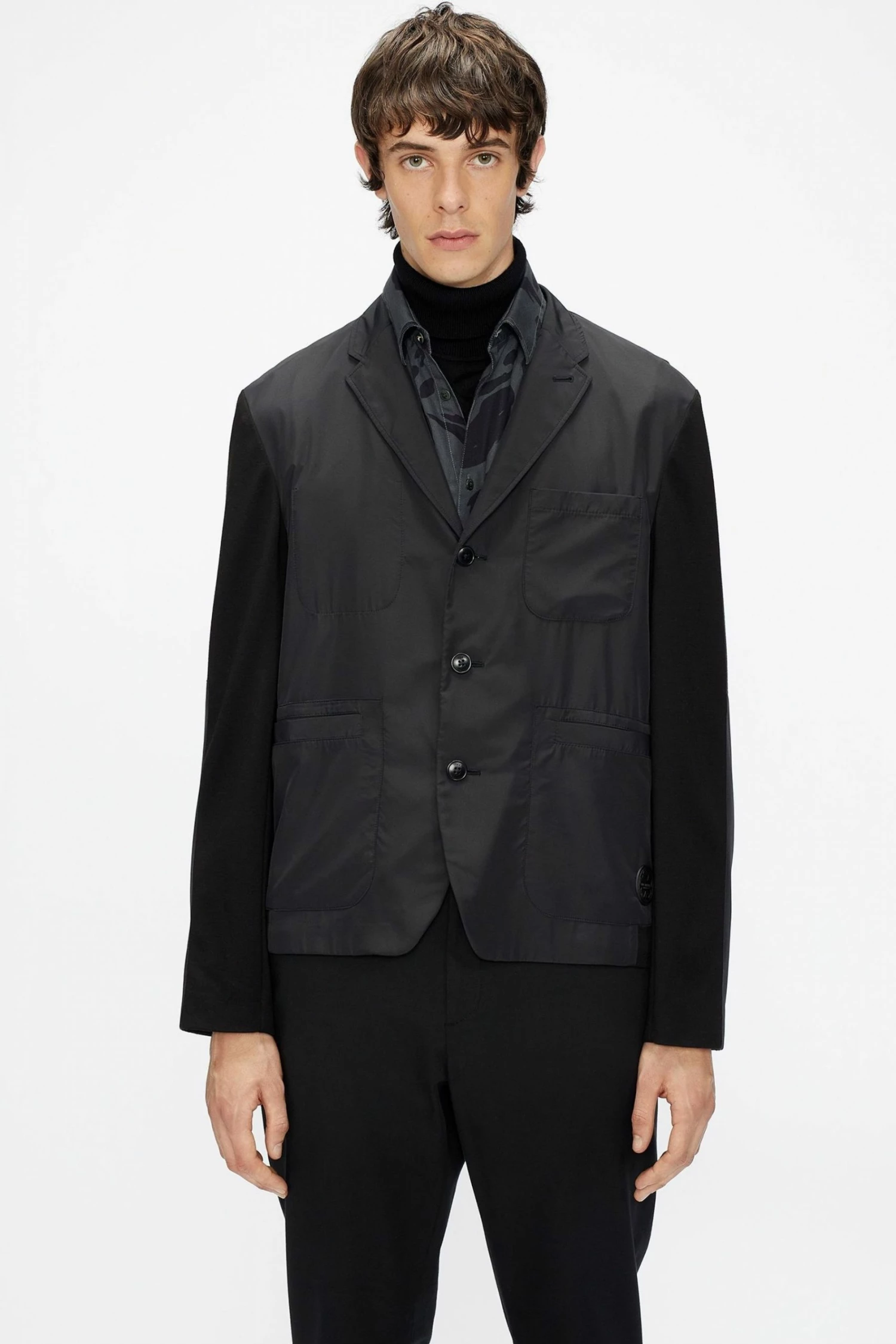 Ted Baker Black Sunn Jersey And Nylon Blazer 3 Ted Baker Black Sunn Jersey And Nylon Blazer