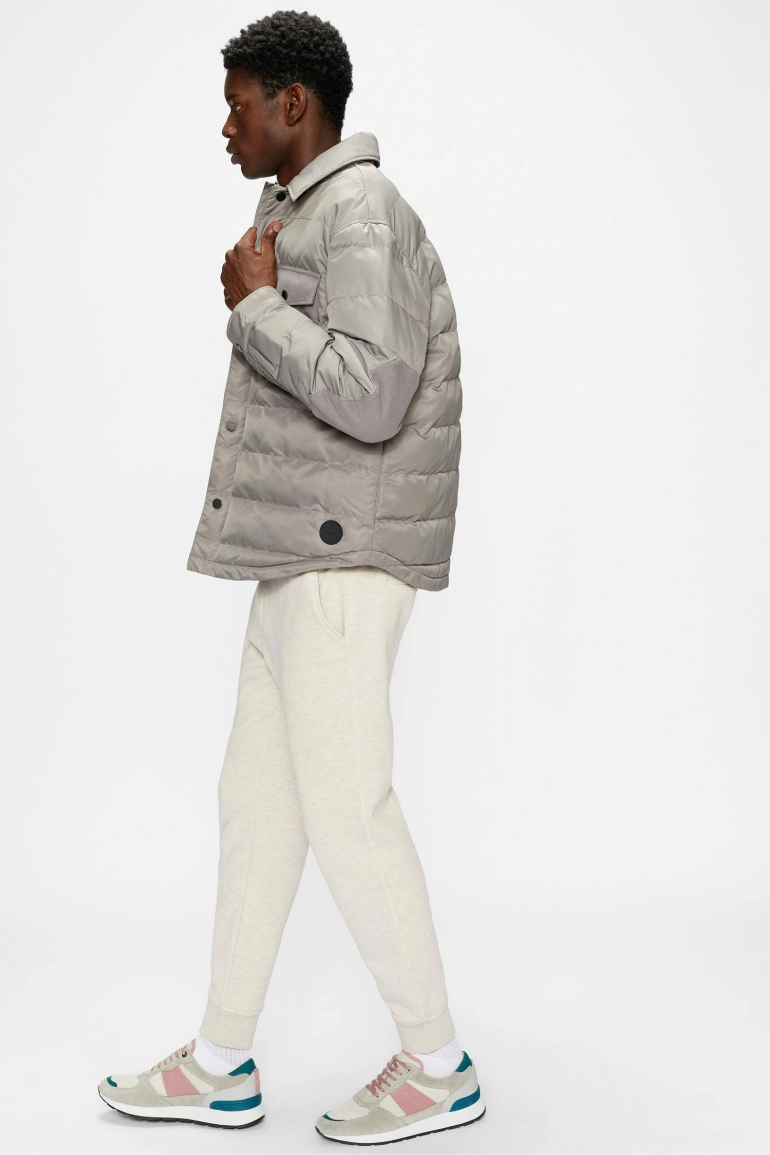 Ted Baker Mens Grey Velosty Quilted Overshirt 5 Ted Baker Mens Grey Velosty Quilted Overshirt - Image 3