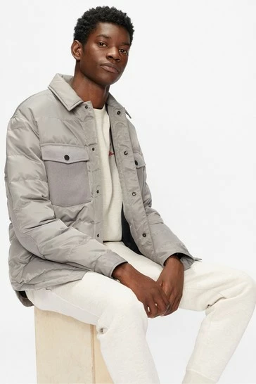 Ted Baker Mens Grey Velosty Quilted Overshirt 8 Ted Baker Mens Grey Velosty Quilted Overshirt - Image 6