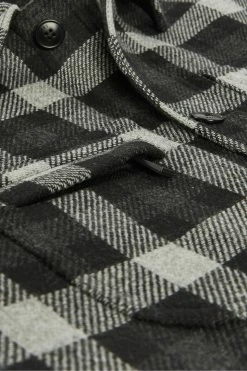 Ted Baker Grey Incline Checked Wool Wadded Overshirt -TED BAKER Sales Store unnamed file 2708