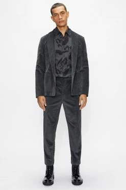 Ted Baker Grey Smoke Casual Velvet Blazer -TED BAKER Sales Store unnamed file 2718