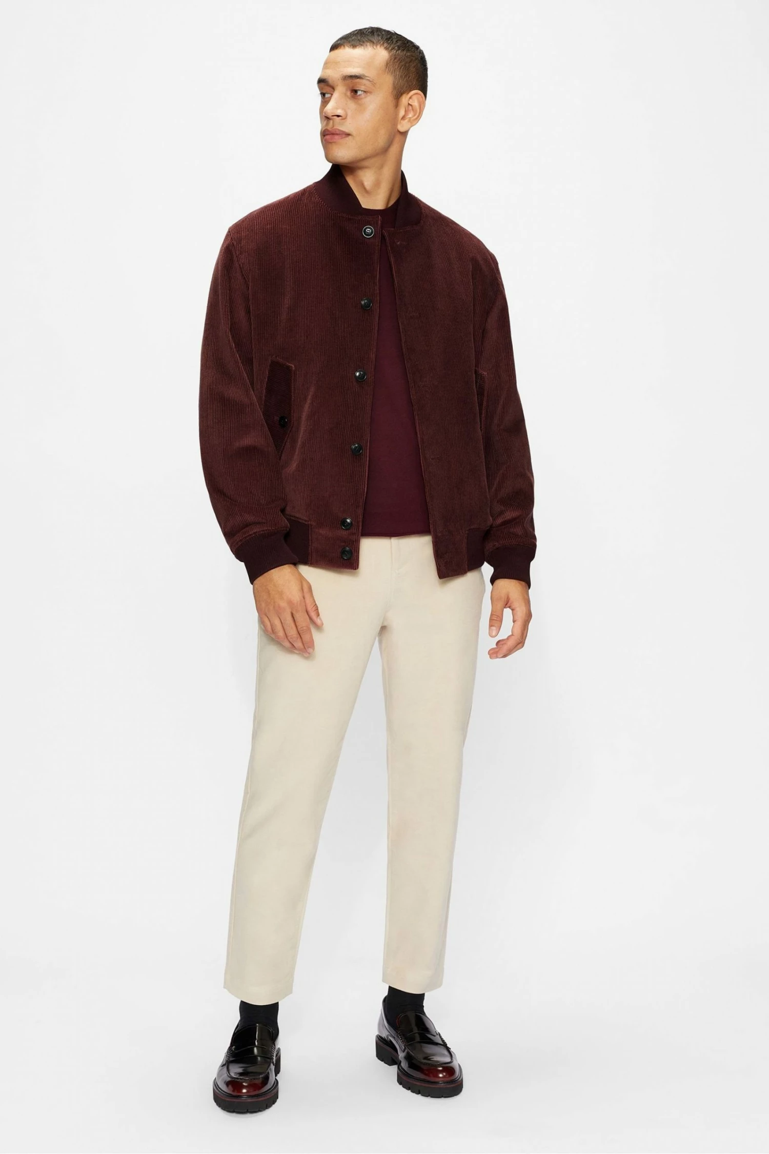 Ted Baker Mens Purple Planett Jumbo Cord Bomber Jacket 5 Ted Baker Mens Purple Planett Jumbo Cord Bomber Jacket - Image 3