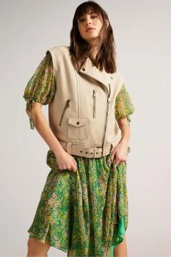 Ted Baker Valerii Ivory Oversized Biker Jacket -TED BAKER Sales Store unnamed file 2737