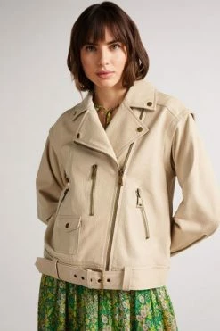 Ted Baker Valerii Ivory Oversized Biker Jacket -TED BAKER Sales Store unnamed file 2739