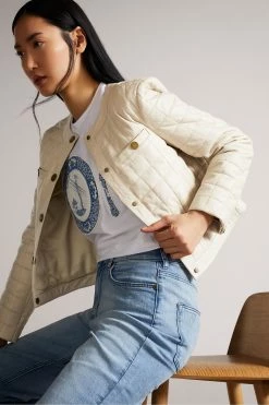 Ted Baker Cream Jozlyn Ivory Cropped Quilted Leather Jacket 9 Ted Baker Cream Jozlyn Ivory Cropped Quilted Leather Jacket -TED BAKER Sales Store unnamed file 2754