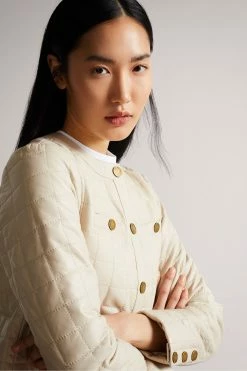 Ted Baker Cream Jozlyn Ivory Cropped Quilted Leather Jacket 12 Ted Baker Cream Jozlyn Ivory Cropped Quilted Leather Jacket -TED BAKER Sales Store unnamed file 2757