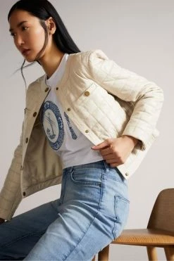Ted Baker Cream Jozlyn Ivory Cropped Quilted Leather Jacket 13 Ted Baker Cream Jozlyn Ivory Cropped Quilted Leather Jacket -TED BAKER Sales Store unnamed file 2758