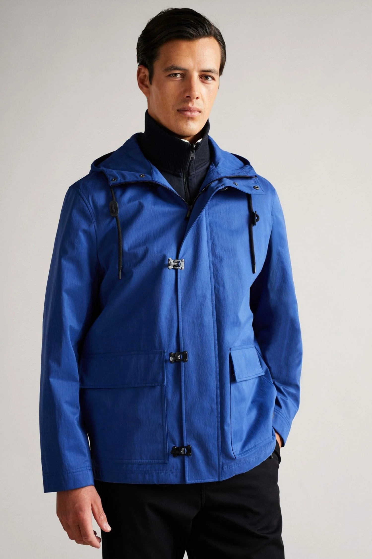 Ted Baker Litton Blue Textured Hooded Jacket 3 Ted Baker Litton Blue Textured Hooded Jacket