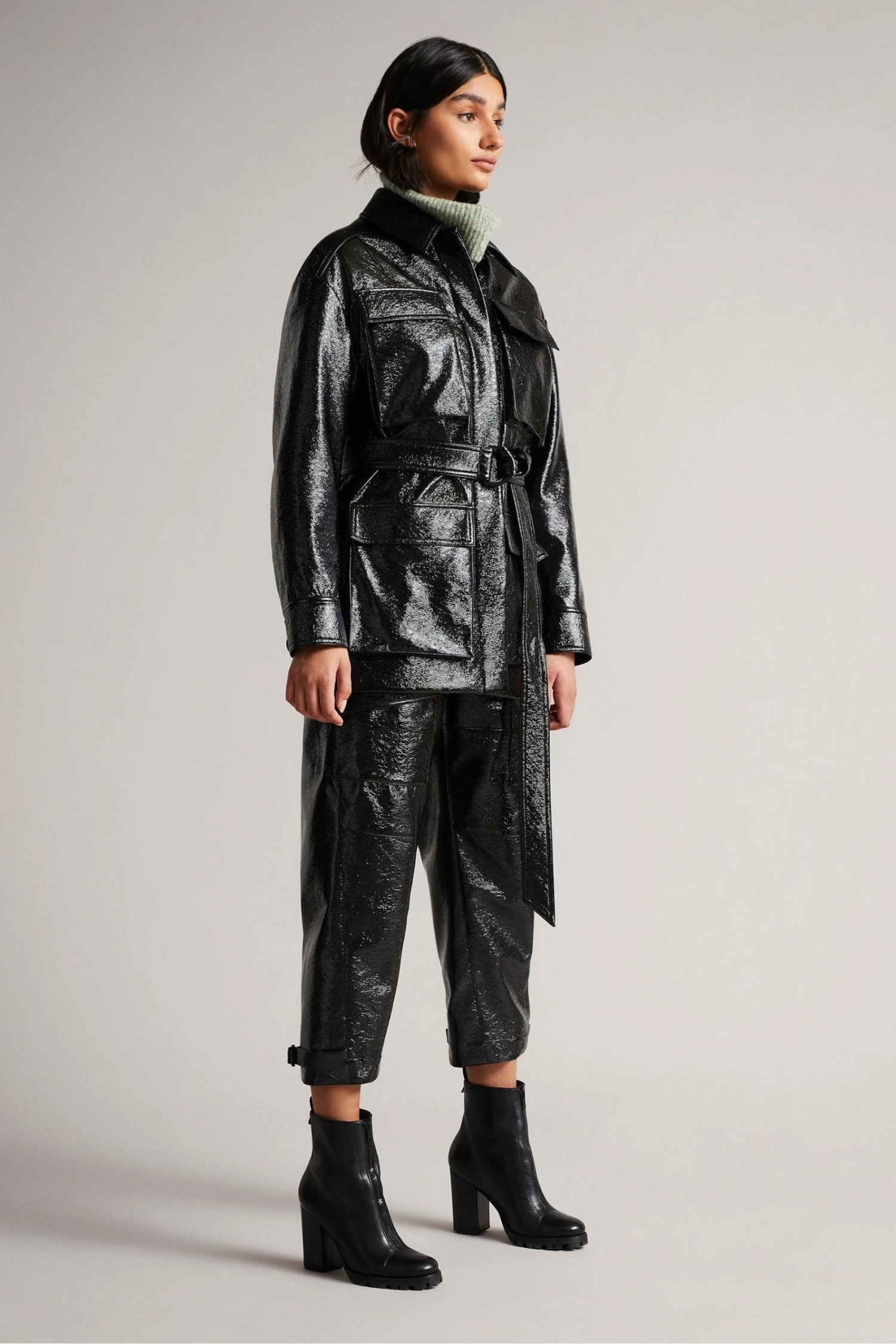 Ted Baker Black Foziey Textured Vinyl Field Jacket 4 Ted Baker Black Foziey Textured Vinyl Field Jacket - Image 2