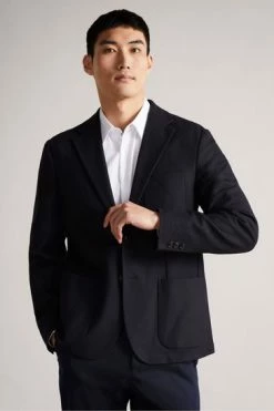 Ted Baker Kei Blue Long Sleeved Slim Fit Honeycomb Blazer -TED BAKER Sales Store unnamed file 2794