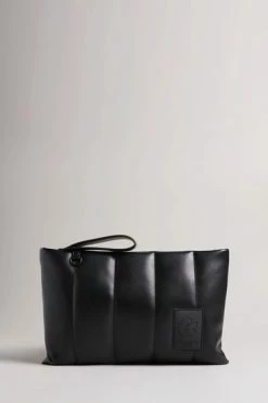 Ted Baker Black Pu Vertically Quilted Oversized Clutch Bag -TED BAKER Sales Store unnamed file 280