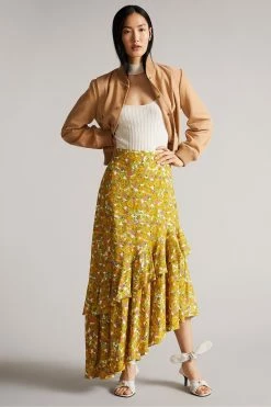 Ted Baker Benia Brown Cropped Suede Deep Rib Bomber Jacket -TED BAKER Sales Store unnamed file 2811