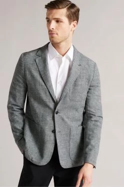 TED BAKER Sales Store 50 Ted Baker Rublow Black Yarn Dyed Blazer