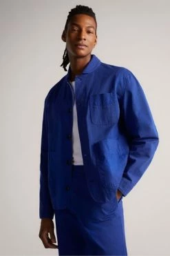 Ted Baker Ivel Blue Texture Block Jacket -TED BAKER Sales Store unnamed file 2836