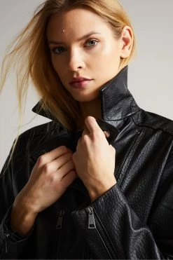 Ted Baker Oversized Tiano Black Biker Jacket 10 Ted Baker Oversized Tiano Black Biker Jacket -TED BAKER Sales Store unnamed file 2846