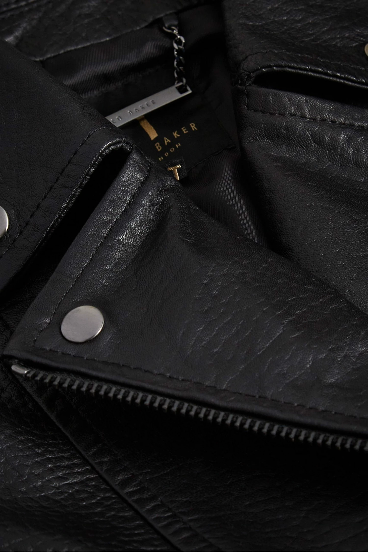 Ted Baker Oversized Tiano Black Biker Jacket 6 Ted Baker Oversized Tiano Black Biker Jacket - Image 4