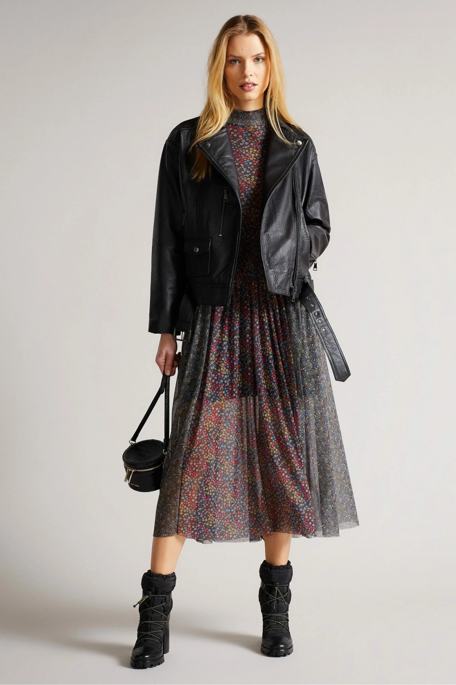 Ted Baker Oversized Tiano Black Biker Jacket 7 Ted Baker Oversized Tiano Black Biker Jacket - Image 5