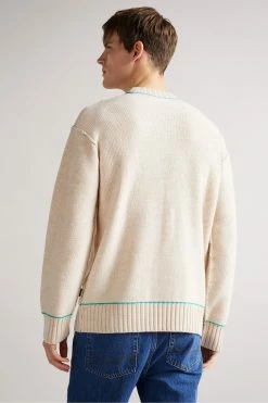 Ted Baker Natural Saltair Flower Graphic Crew Neck Jumper -TED BAKER Sales Store unnamed file 2891