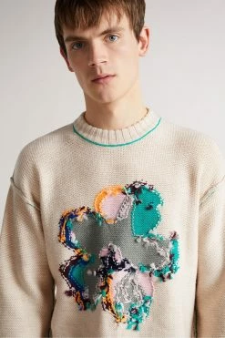 Ted Baker Natural Saltair Flower Graphic Crew Neck Jumper -TED BAKER Sales Store unnamed file 2893