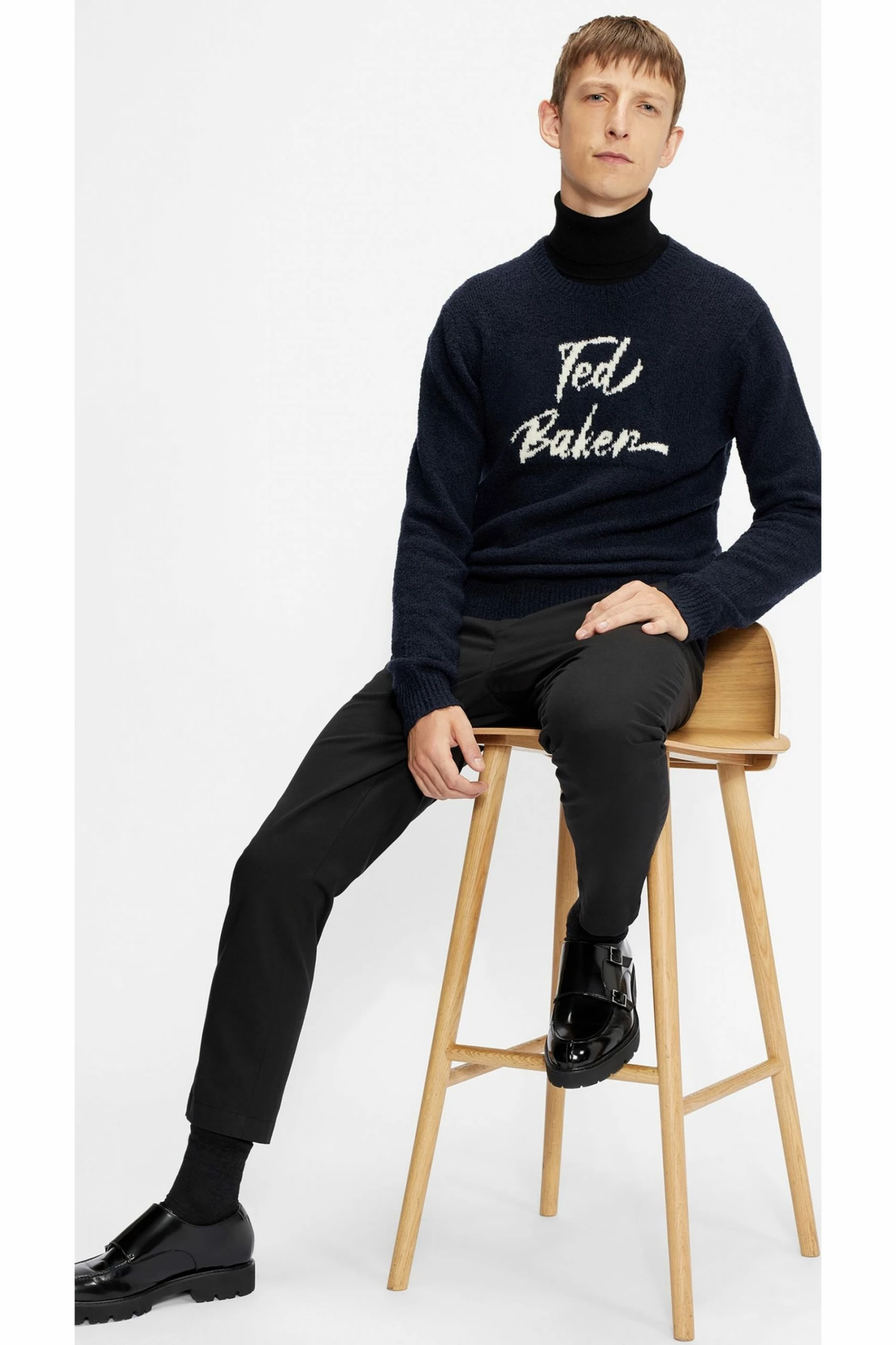 Ted Baker Blue Gowan Signature Crew Neck Sweater 3 Ted Baker Blue Gowan Signature Crew Neck Sweater