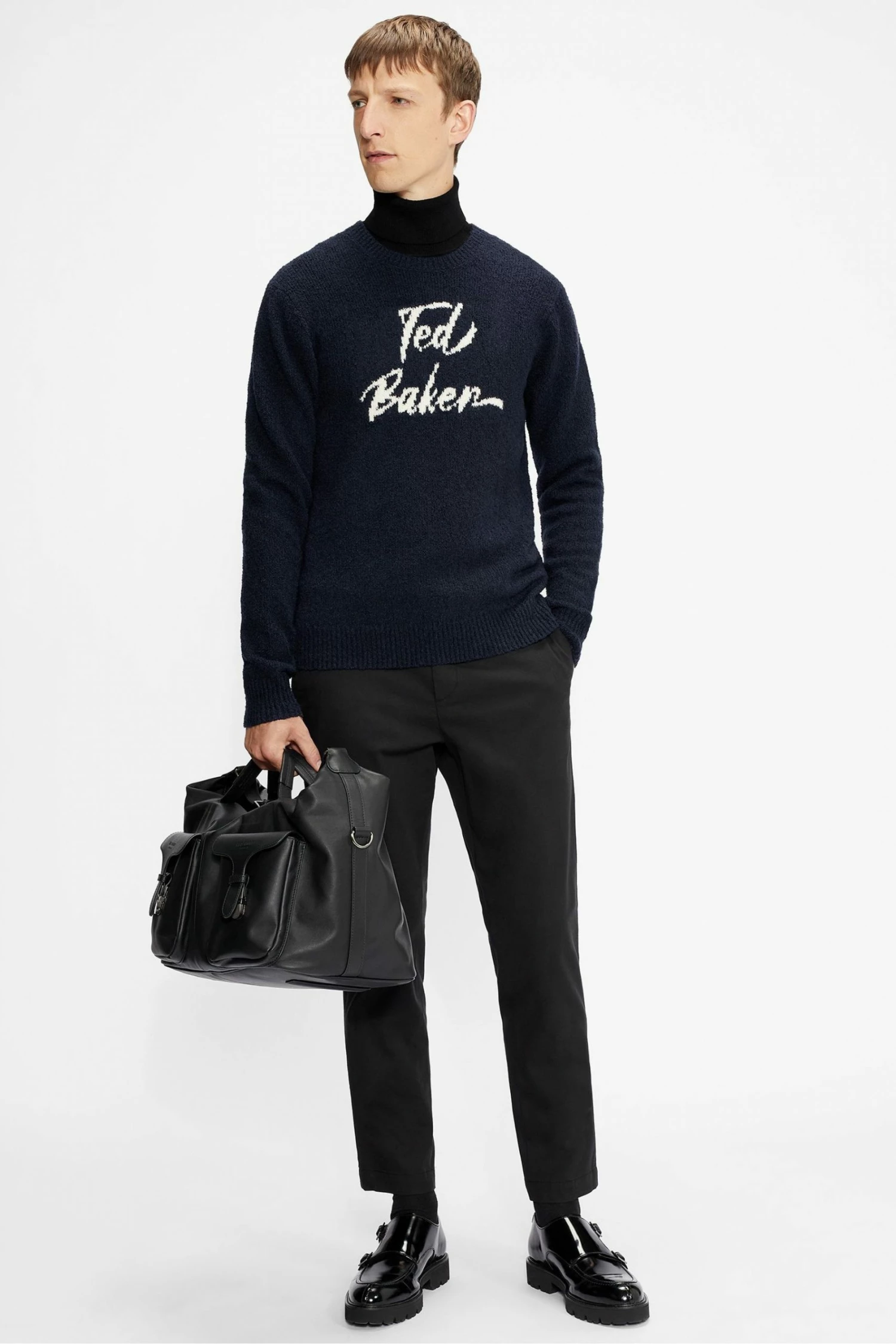 Ted Baker Blue Gowan Signature Crew Neck Sweater 4 Ted Baker Blue Gowan Signature Crew Neck Sweater - Image 2