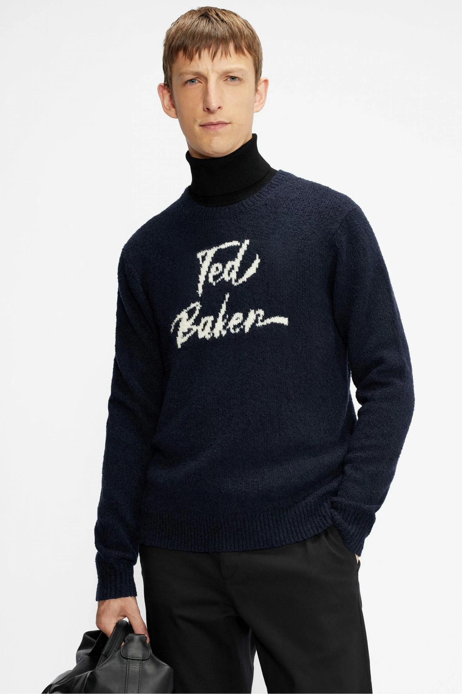 Ted Baker Blue Gowan Signature Crew Neck Sweater 5 Ted Baker Blue Gowan Signature Crew Neck Sweater - Image 3