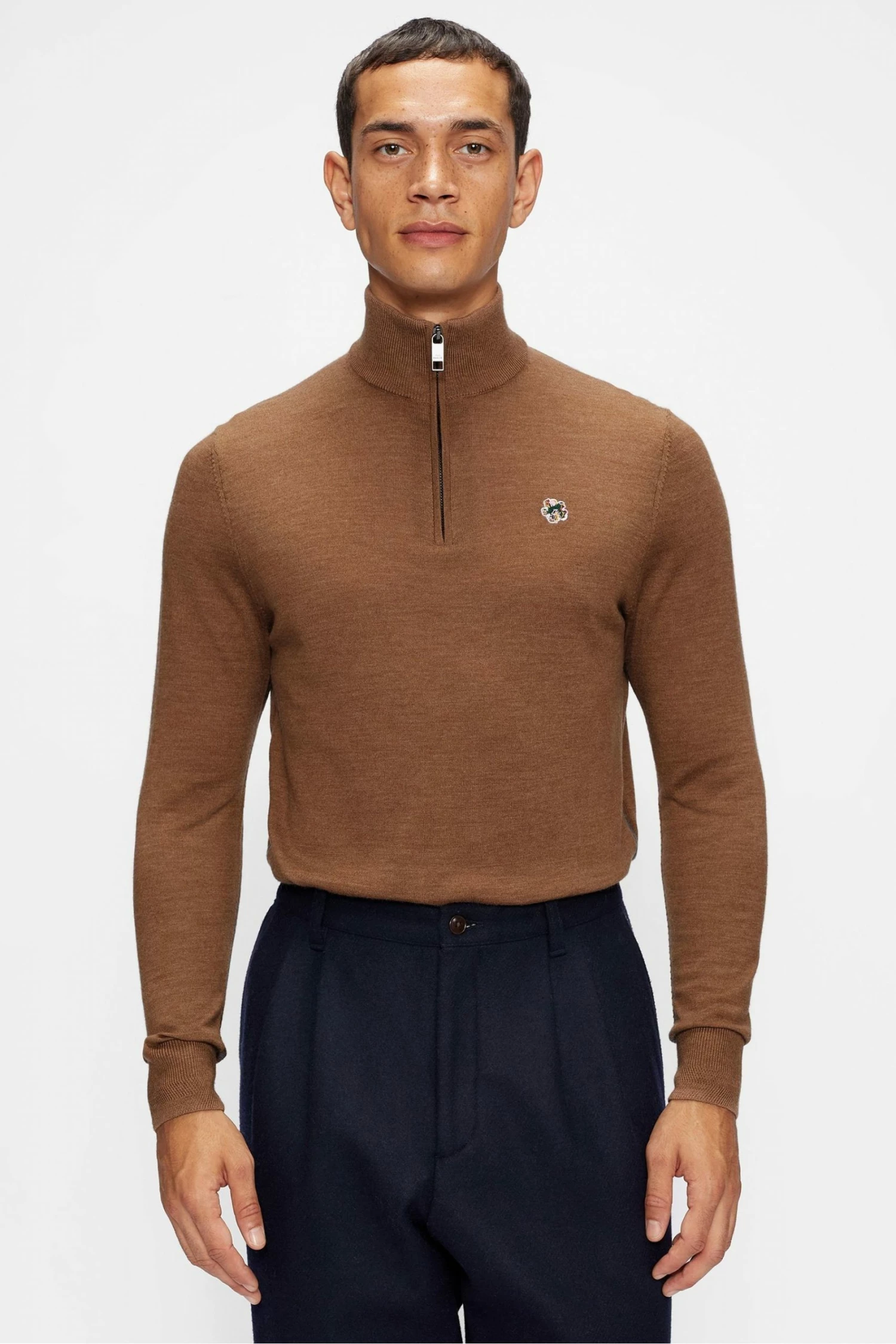 Ted Baker Brown Tooting Ls Core Half Zip Jumper 3 Ted Baker Brown Tooting Ls Core Half Zip Jumper