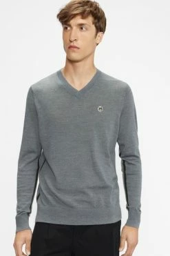 Ted Baker Kenton Core V-Neck Jumper Grey -TED BAKER Sales Store unnamed file 2945