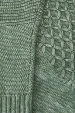 Ted Baker Green Brokhol Mixed Stitch Crew Neck Jumper -TED BAKER Sales Store unnamed file 2959