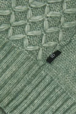 Ted Baker Green Brokhol Mixed Stitch Crew Neck Jumper -TED BAKER Sales Store unnamed file 2960