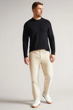 Ted Baker Knares Navy Textured Crew Neck Blue Jumper -TED BAKER Sales Store unnamed file 2965