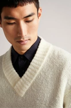 Ted Baker Natural Welburn V-Neck Jumper -TED BAKER Sales Store unnamed file 2977