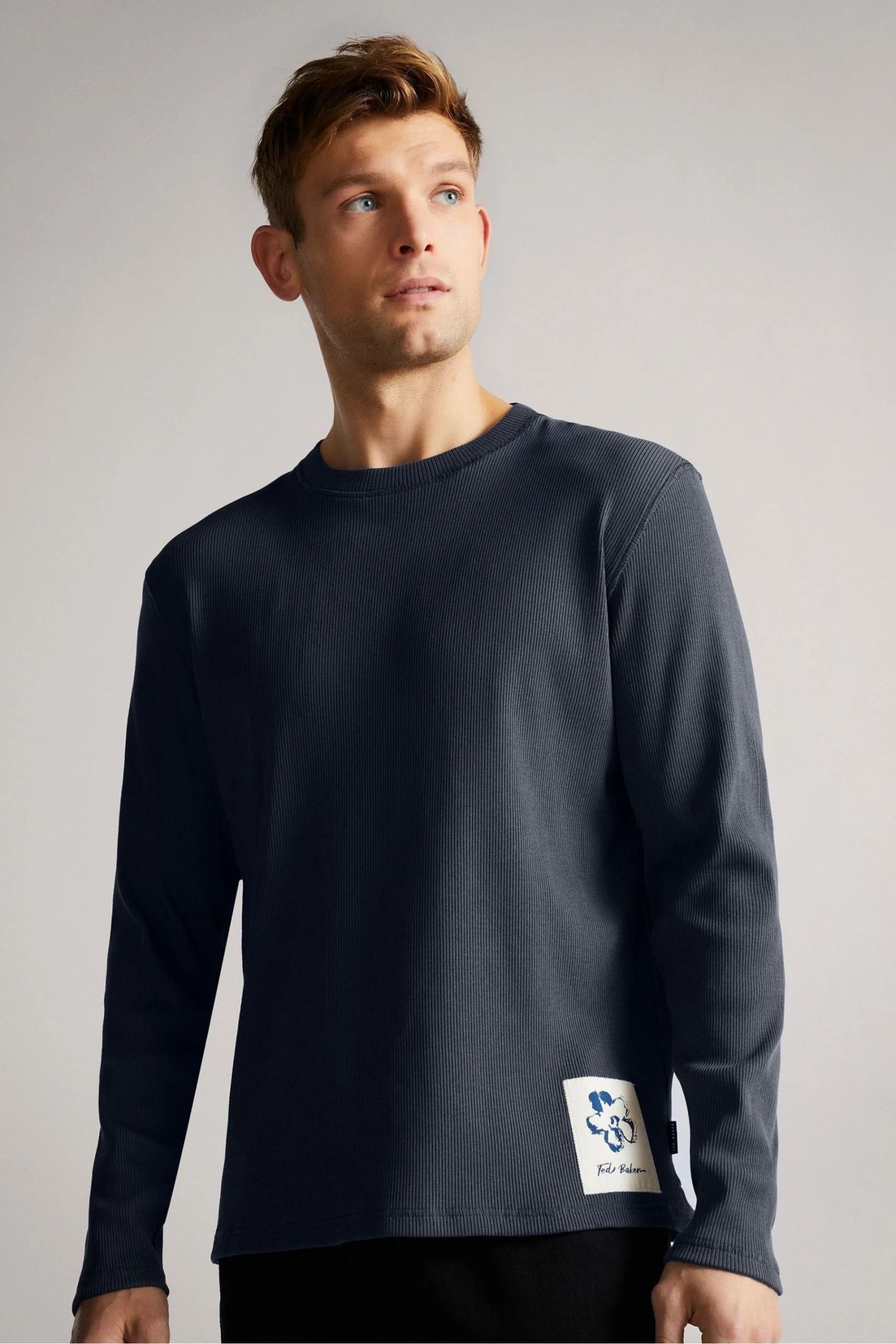 Ted Baker Blue Treyy Long Sleeved Ribbed Top 3 Ted Baker Blue Treyy Long Sleeved Ribbed Top