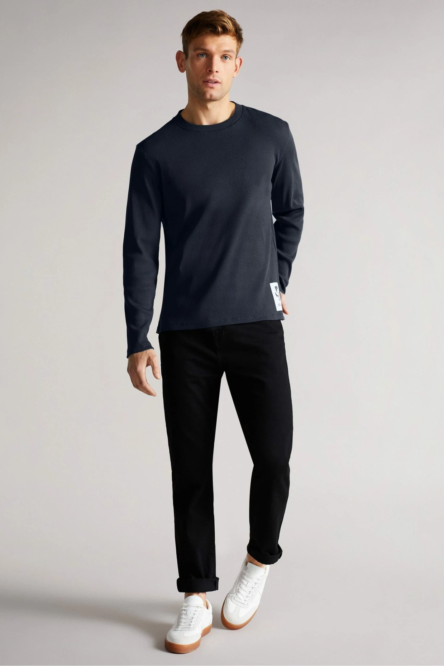 Ted Baker Blue Treyy Long Sleeved Ribbed Top 5 Ted Baker Blue Treyy Long Sleeved Ribbed Top - Image 3