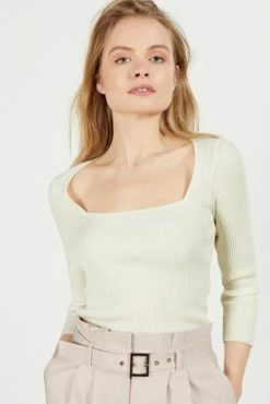 Ted Baker Cream Hhonor Square Neck 3/4 Sleeve Top -TED BAKER Sales Store unnamed file 3041